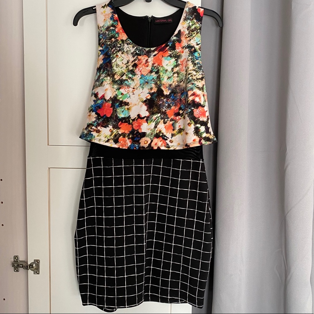 Material Girl Print Mix Floral Mini Dress
